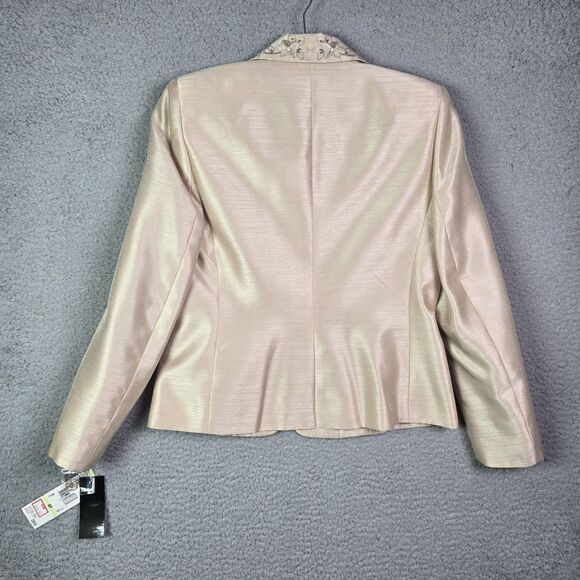 Le Suit petite champagne floral embroidered blazer 4P - Picture 2 of 16